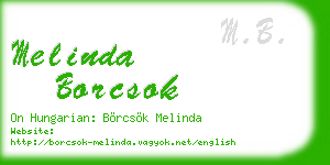 melinda borcsok business card