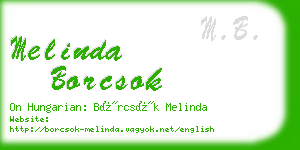 melinda borcsok business card